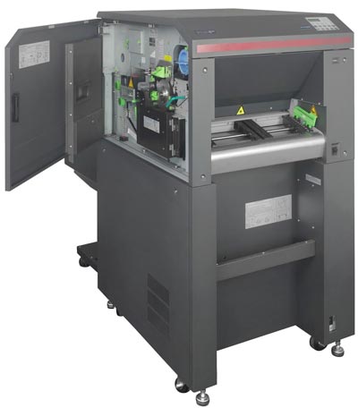 Endlos-Laserdrucker Microplex SOLID 85E mit geöffnetem Gehäuse