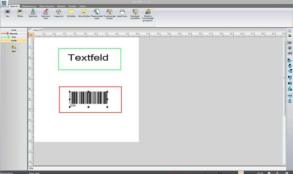 Screenshot zum Thema IDENTjet M4/D4-Serie - Inventar–Etikett mit Scanner (Stand-Alone-Betrieb)