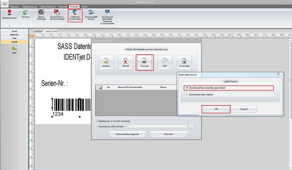 Screenshot zum Thema IDENTjet® M4/D4-Serie – fortlaufende Seriennummer mit Tastatureingabe