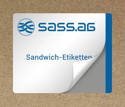Thermotransfer bedruckbare Sandwich-Etiketten (Mehrschichtig)