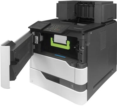 Einzelblatt-Laserdrucker Microplex SOLID 52A4 mit offener Tonerluke