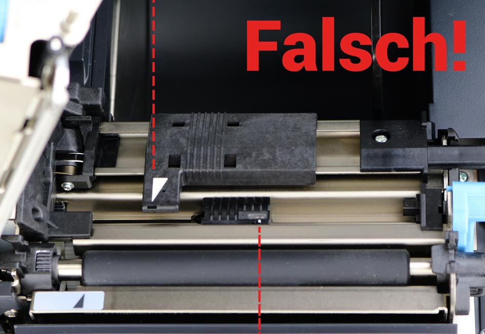 Falsch kalibrierter Medien-Sensor in einem Citizen-Drucker