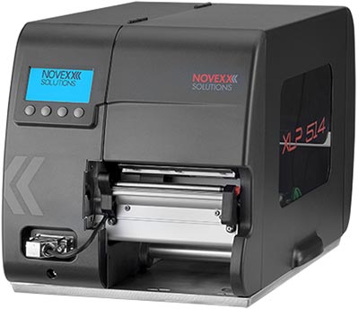 Thermodrucker NOVEXX XLP 514 mit internem Rewinder und Spendekannte