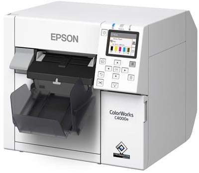 Inkjet-Drucker Epson ColorWorks C4000e mit Ablagefach (CW-C4000e)