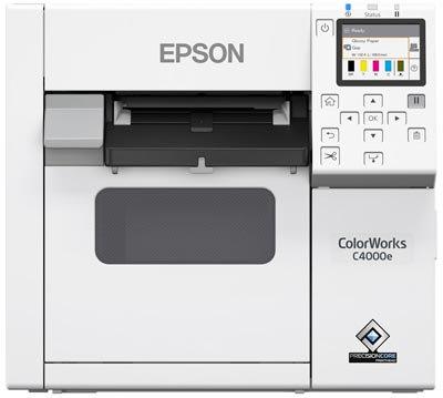 Inkjet-Drucker Epson ColorWorks C4000e Frontalansicht (CW-C4000e)
